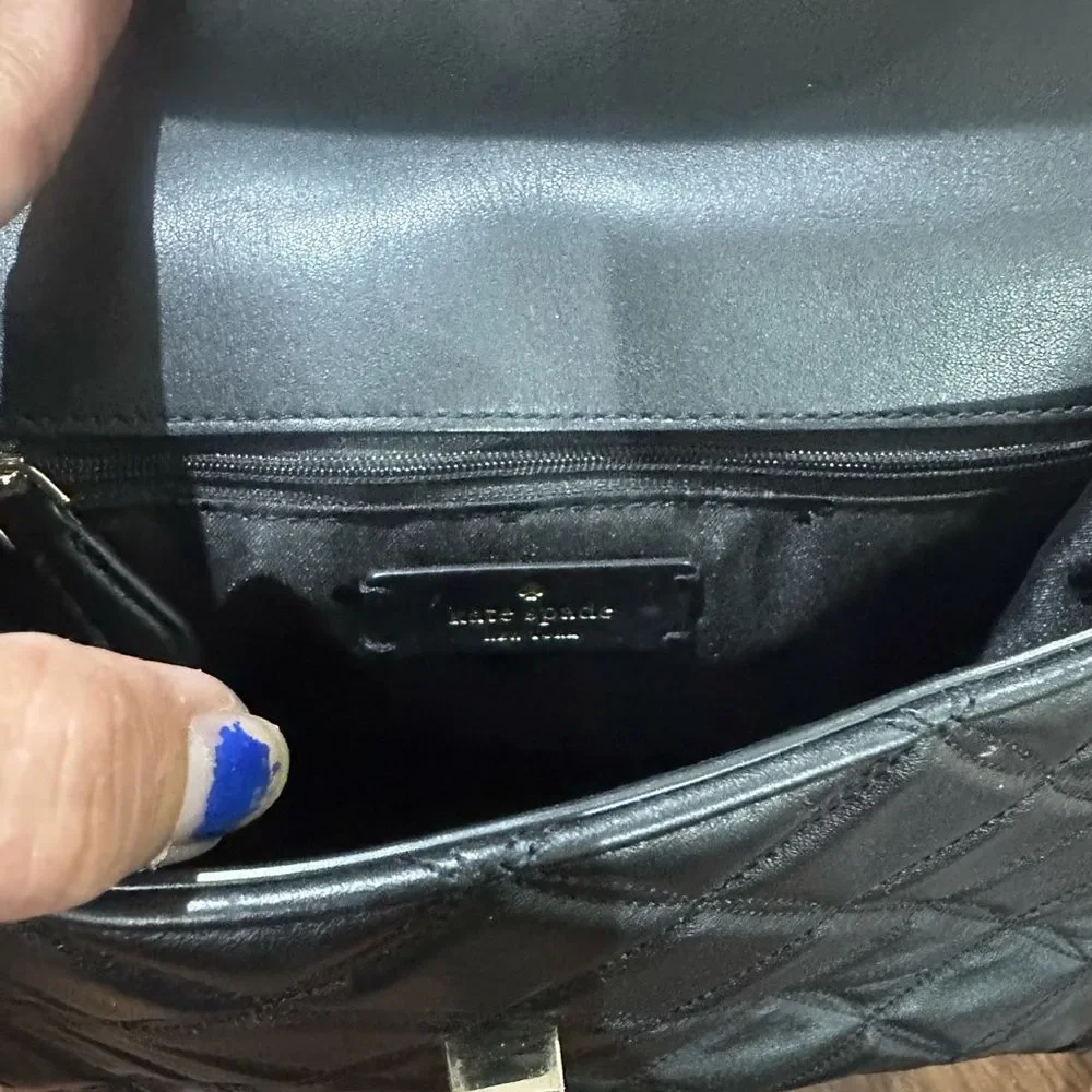 Kate Spade Natalia Top Handle Satchel|Black quilted